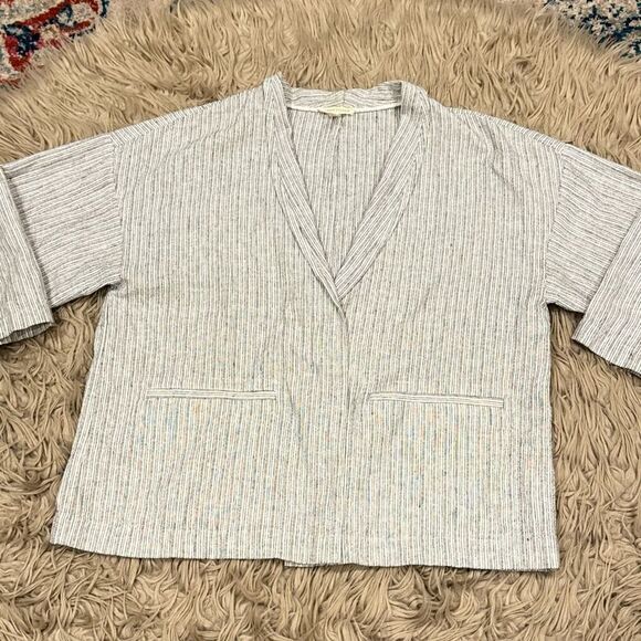 Eileen Fisher Linen organic cotton open blazer large - Picture 2 of 5